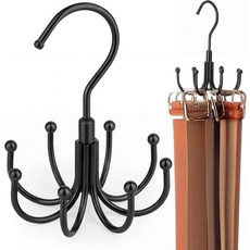 옷장용 ZEDODIER 회전 보관할 정리함 최대 벨트를 있는 24개의 튼튼한 벨트 걸이, Black, 2 Pack, 블랙.