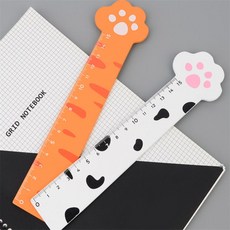 히히힛 귀여운 고양이발 15cm자 신학기문구선물, 화이트