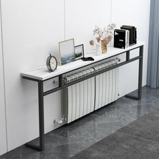 테이블 라디에이터 가림 스탠드 식당 벽면 보조 선반대, 길이 140 블랙 다리, 기본 색상