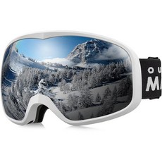 OutdoorMaster Owl 스키 고글 OTG 스노우 스노보드 고글 남성 여성 청소년용 김 서림 방지 100% 자외선 차단, Wh-vlt 10% Silver