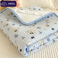 絲賢家紡 卡通嬰兒防水床單, 1個, 海鹽狗（升級款 防水隔尿不滲透）