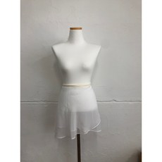 화이트 숏 쉬폰 그라데이션 발레 스커트