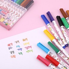 산리오 캐릭터즈 유성 네임펜 12종 세트 1mm, 1개, 혼합색상