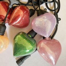 LED燈串 防水戶外造景燈 陽台庭院裝飾燈 8種模式, 1個, 太陽能 愛心款