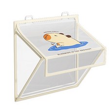 접이식 벽걸이 수납백 대용량 구멍 뚫을 필요 없음 방수 투명 수납백. 속옷 팬티 양말 수납에 적합하며 만화 캐릭터와 북유럽 스타일이 어우러져 욕실 수납에 안성맞춤입니다, Beige