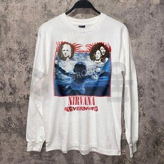 너바나 Nirvana Nevermind 화이트 긴소매 티셔츠 순면 맨투맨 유니섹스 긴팔티