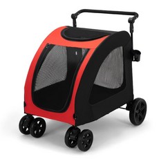 貓的生活工坊 大型寵物推車 狗推車貓推車 可折疊寵物推車 50公斤以下寵物用 SP100, 紅色, 1個