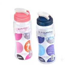 슬림형 휴대 물통 600ml 빨대 뚜껑 야외 운동 학교 사무실 가벼운 플라스틱, 1개, 상세페이지 참조