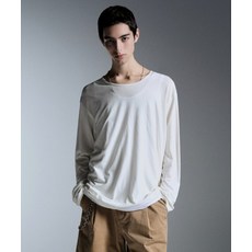 MUSINSA STANDARD 릴렉스드 라이트웨이트 CR 스쿱 넥 긴소매 티셔츠 [크림] 202243