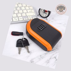 부루네 미니 귀중품 열쇠 보관함 금고 기내분실도난방지용여행가방개인휴대용미니금고 여행용귀중품가방 벽걸이형보관함, 그린, 1개