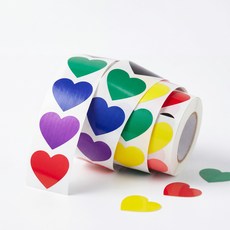 돈 들어오는 재물운 하트스티커, 500개, 혼합8색