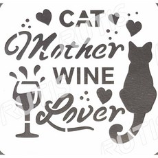 CAT Mother WINE Lover 簍空模板