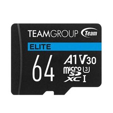 Team 十銓 ELITE microSDXC TF 記憶卡 U3 A1 V30 藍色, 1個, 64GB