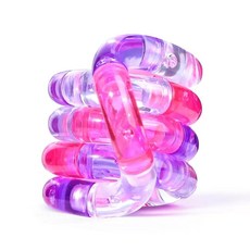 무지개 온도 변화 트위스트 놀이 어린이 트위스트 놀이 투명 변형 트위스트 줄 지능 개발 스트레스 해소 놀이, 크리스탈 모델 - 분홍색, 보라색, 흰색 세 가지 조합