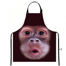 옆집샵 오랑우탄 앞치마 원숭이 얼굴 에이프런 파티용, 1개