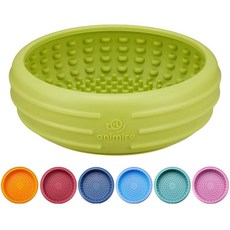 Animire 강아지 핥기 그릇 강아지용 프리즈 릭 매트 미끄럼 방지 슬로우 피더 핥기 그릇 산만 불안 완화를 위한 농축 간식 식품 등급 실리콘 식기세척기 사용 가능(, 초록색