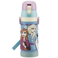 스케이터 (skater) 어린이용 직접 마시는 물통 3D 입체 무늬 스테인리스 480ml 아나운서와 눈의 여왕 2 디즈니 SDPV5, 1개