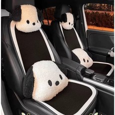 포차코차량용 새차선물 블랙 허리쿠션+머리쿠션+좌석시트세트 사계절/겨울용, A-겨울용, 1세트