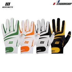 모리모토 야구 클린트 배팅장갑, 화이트/오렌지, 1개