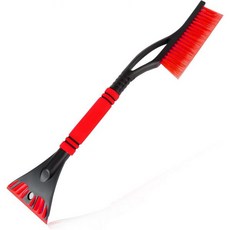 자동차용 눈브러시 및 얼음긁개 24인치 확장형 긁개 폼 그립 흠집 없음 눈브러시와 분리 가능한 앞유리용 자동차 액세서리 검정, 빨강