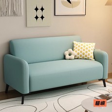 貓嶼沙發出租房屋臥室服裝店簡易公寓客廳網紅雙人三人布藝小戶型沙發, 米白色~好貨信賴之選,單人65cm海綿款~好貨信賴之選