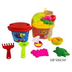 佳佳玩具 沙灘玩具套裝 挖沙 玩沙 決明子 家家酒 模具 道具, 1個, 7件套水世界沙灘組