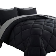 코시베이 침대 인 어 백 퀸 리버서블 이불 세트 올 시즌 다운 대체 침구 레드와 블랙 이불 베개 샴 플랫 시트 피팅 시트 및 커버 포함