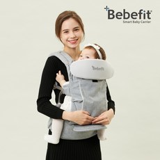Bebefit 韓國S7 旗艦款 智能嬰兒揹帶 折疊腰凳，人體工學設計，多種背法，透氣舒適，輕巧好收納, 淺雲灰