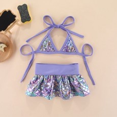 夏季寵物比基尼套裝 泰迪沙灘寵物泳衣 貓狗服裝, 寵物比基尼藍色波點,M（適合3.0-3.5kg）, 1個