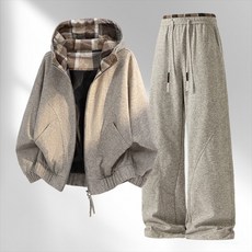 情侶休閒運動套裝 2026新款寬鬆透氣外套褲子兩件套 男女同款潮牌開衫衛衣衛褲