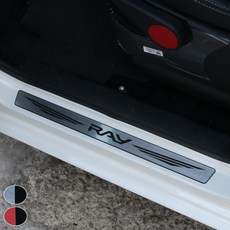 [모터스파이] 기아 호환 더뉴 레이 도어스텝 로마크판 자체디자인 부착형 커버 몰딩, 도어스텝(실버)