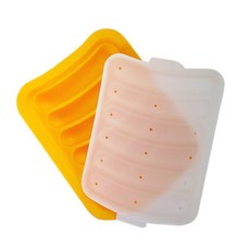 耐高溫食品級矽膠嬰兒輔食肉腸工具, 黃色單排, 1套, 肉腸工具