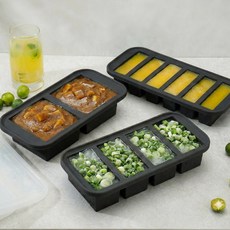 실리콘 칸칸이 아이스 큐브, 1개, 블랙