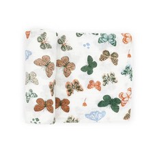 Little Unicorn 프리미엄 면 포대기 아기 담요 | 통기성 원단 포대기 놀이 수유 등에 적합 그레이 스트라이프 182780, 나비