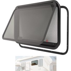 범용 RV 출구 창문 36인치 너비 x 22인치 높이 선택적 트림 캠퍼 푸시 사이드 비상 교체용 링 네트 스크린 화물 트레일러 밴 트럭용, W/ Trim Ring