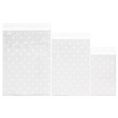 OPP 화이트 하트 접착 비닐봉투 15x20+4cm 200장