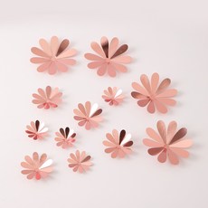 미즈코스12p 3D 꽃 포인트 벽지 입체 스티커 벽면 인테리어 시트지 벽장식 카페 집꾸미기, LF-로즈골드