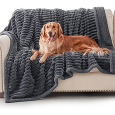 대형견을 위한 방수 개 담요 소파 보호기를 세탁 가능한 부드러운 강아지 고양이 플란넬 코튼 벨로우 반려동물을 편안함 및 보안 리버서블 침대 보호 50인치 X60 그레이, Gray, S(25"X35")