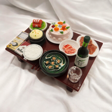 금명 국산 수제작업 납골당생일상 생신상 제육 미역국 케이크 참치 밥상 상차림 봉안당 꾸미기 추모장식, 혼합색