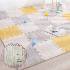 거실 놀이방 퍼즐매트 EVA 우드 층간 소음 방지 바닥재, 1개, 아이보리