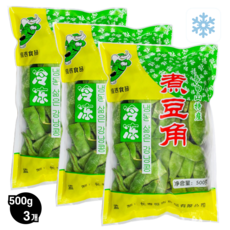 홍홍 중국식품 중국수입 단콩 냉동삶은강낭콩 뚜절 냉단 냉동 단콩 떠우죠, 500g, 3개