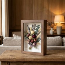 나옴 3D 입체액자 부케말리기선물, 브라운