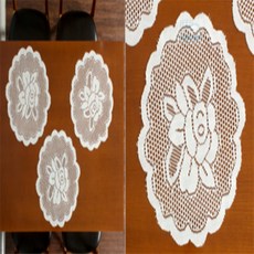 On동네 프렌치 레이스 테이블 러너 5p세트꽃송이 한정식