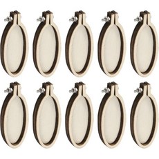 하핑턴 10개 미니 자수 후프 2인치 x 0.87인치 작은 타원형 세로 크로스 스티치 DIY 펜던트 열쇠고리 디스플레이 프레임용 나무 링 서클