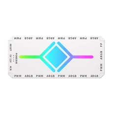 ARGB機殼風扇 12CM（ARGB神光同步 / PWM智能溫控 / 無限鏡燈效）, 白色, 1個, 控制器