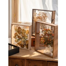 꽃다발 보관 케이스 프레임 DIY 플라워 생화 부케 내추럴우드 6인치 중공4cm10 x 15