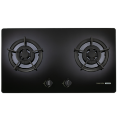 SAKURA G2522BGB 雙口玻璃檯面瓦斯爐 密閉爐頭設計 強化玻璃面板 天然氣瓦斯爐, 天然氣