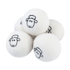 天然羊毛烘衣球，防靜電，柔軟衣物，縮短烘乾時間，可重複使用, 【直徑7公分】-最低購買數量為 6 件, 1個