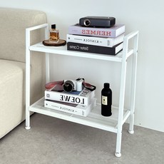 로얄다이아 철제 인테리어 와이드 틈새 사다리 선반 수납 장식장, 화이트, 1개