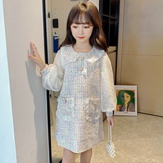 【Arbea】女童連衣裙花邊口袋香風裙秋季新款時尚童裝韓版女孩洋氣兒童裙子幼童連身裙【C780】